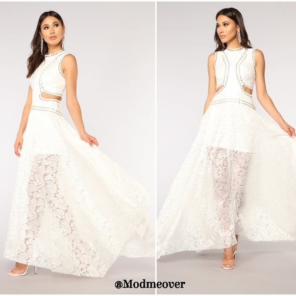 Boho Lace Asymmetrical Maxi Dress W/ Cut Outs NEW - Picture 2 of 5